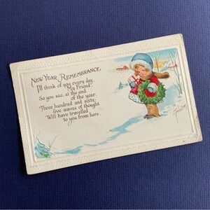 New Year Antique Postcard